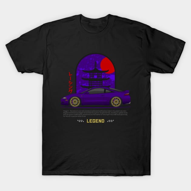 Tuner Purple Eclipse 2GA JDM T-Shirt by GoldenTuners